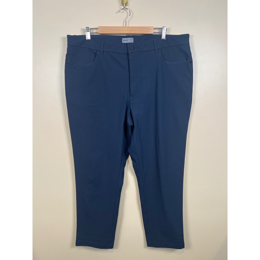 VRST Mens Limitless Pants 40x30 Navy Performance Tech Chino Slim Fit 5-Pocket